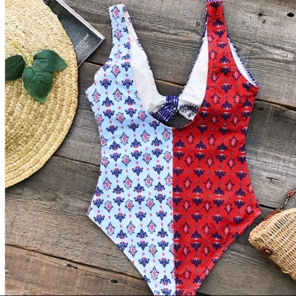 Cupshe 4th of July Red White and Blue Swimsuit - Picture 2 of 2